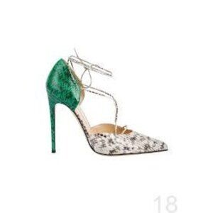 Bionda Castana Stiletto Heels Size 40 / 9-9.5 Snakeskin Two Toned Ankle Ties